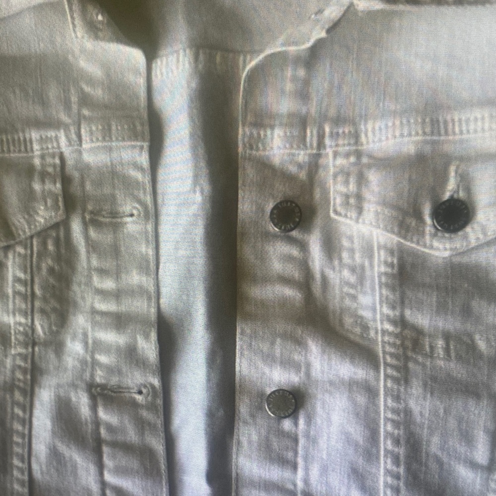 Just USA White Jean Jacket Silver Buttons - Picture 2 of 8